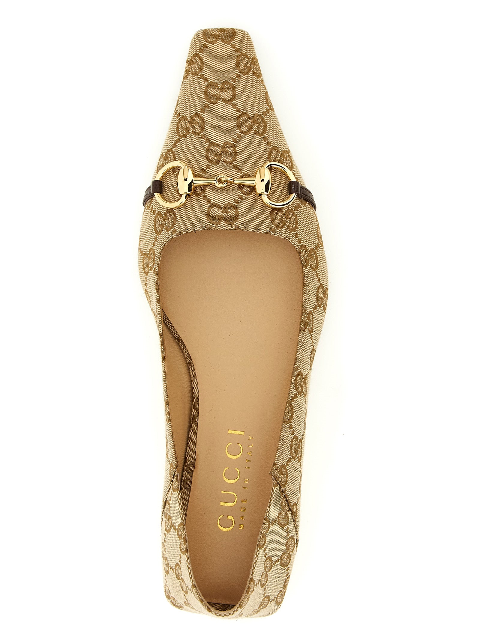 Gucci Beige GG Fabric Ballet Flats