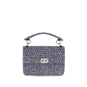 Valentino Garavani Blue Tweed Shoulder Bag