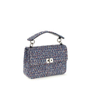 Valentino Garavani Blue Tweed Shoulder Bag