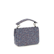 Valentino Garavani Blue Tweed Shoulder Bag