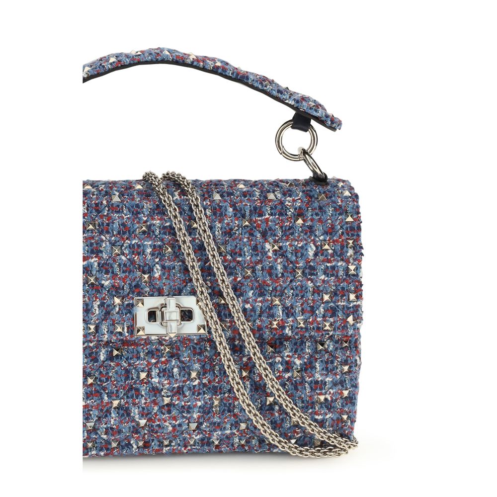 Valentino Garavani Blue Tweed Shoulder Bag
