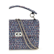 Valentino Garavani Blue Tweed Shoulder Bag