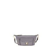 Coccinelle Gray Calf Leather Shoulder Bag