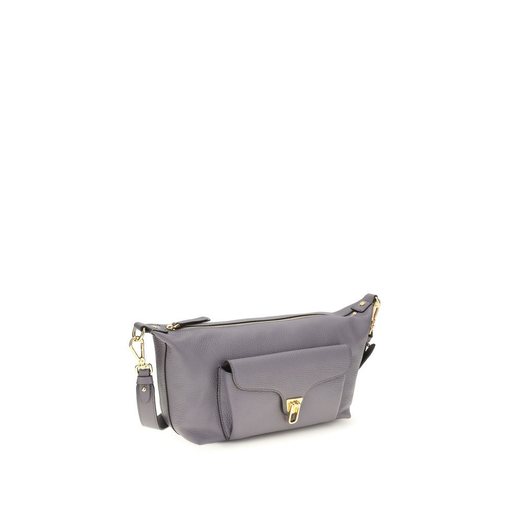 Coccinelle Gray Calf Leather Shoulder Bag