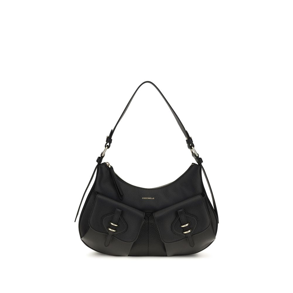 Coccinelle Black Calf Leather Shoulder Bag
