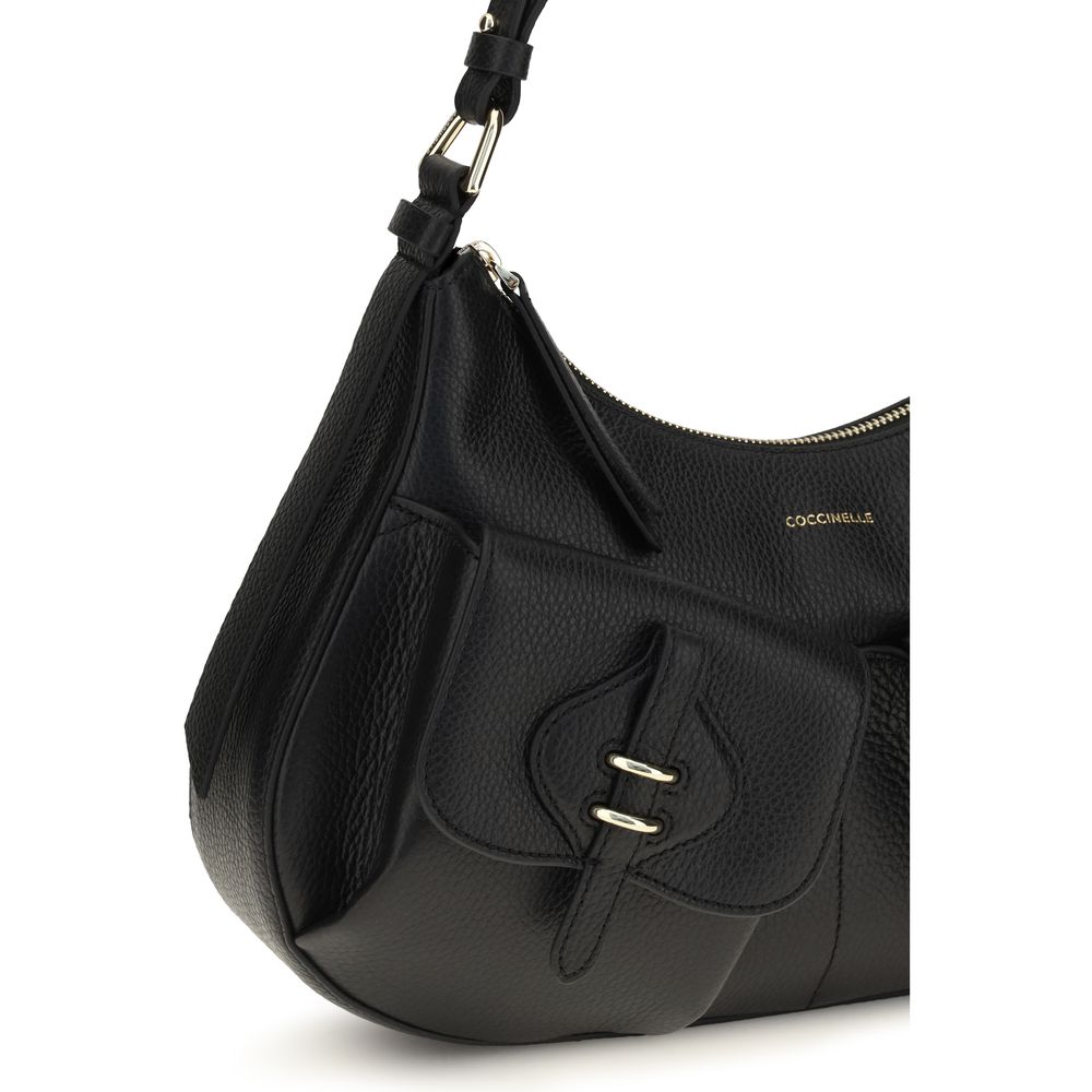 Coccinelle Black Calf Leather Shoulder Bag