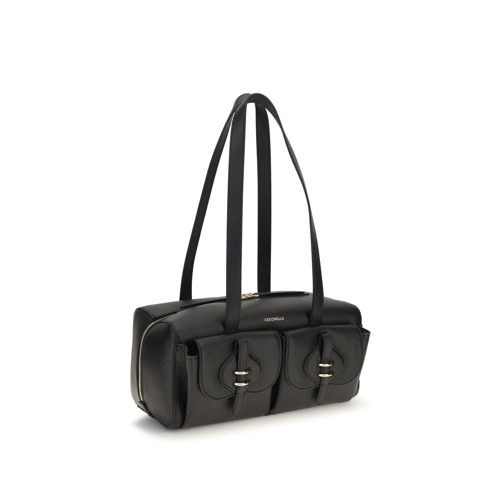 Coccinelle Black Calf Leather Shoulder Bag