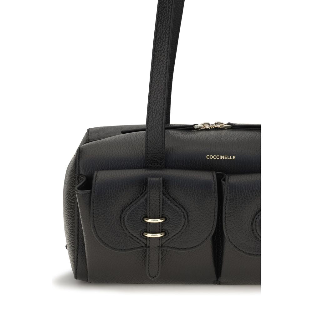 Coccinelle Black Calf Leather Shoulder Bag