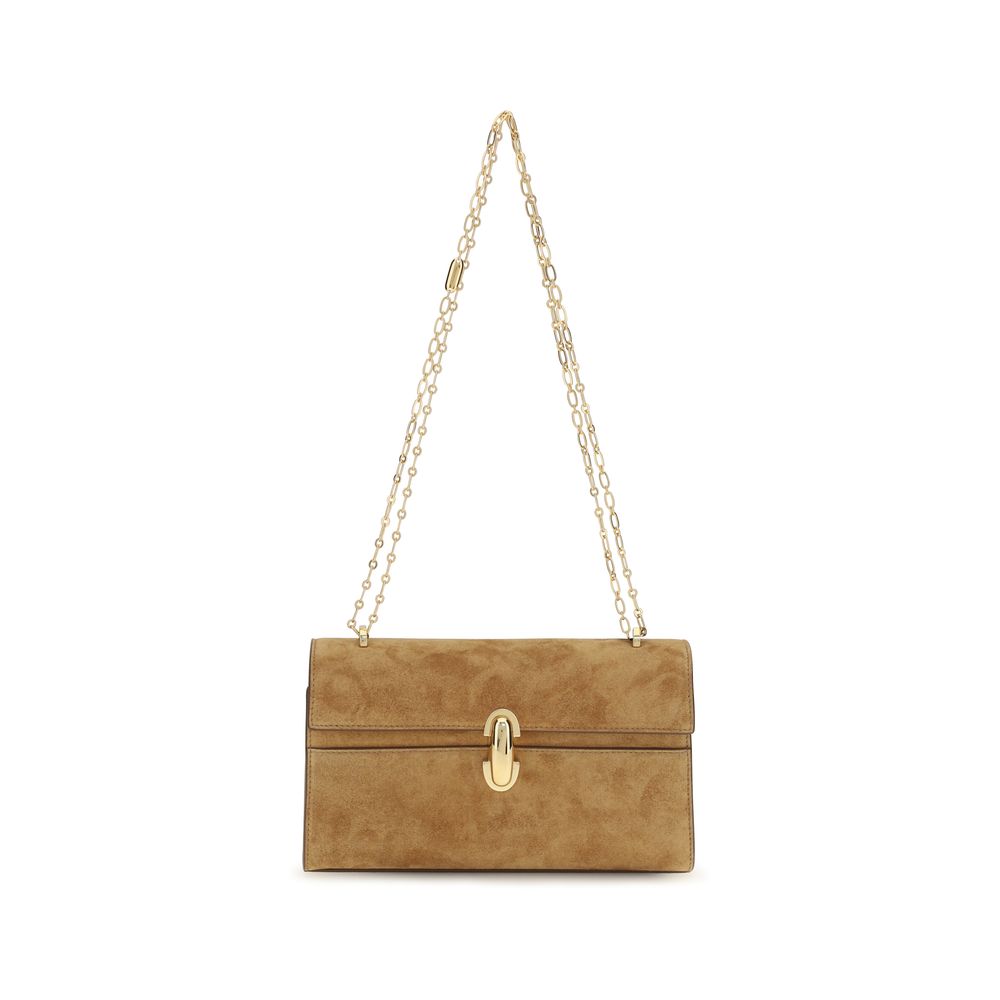 Savette Beige Calf Leather Shoulder Bag