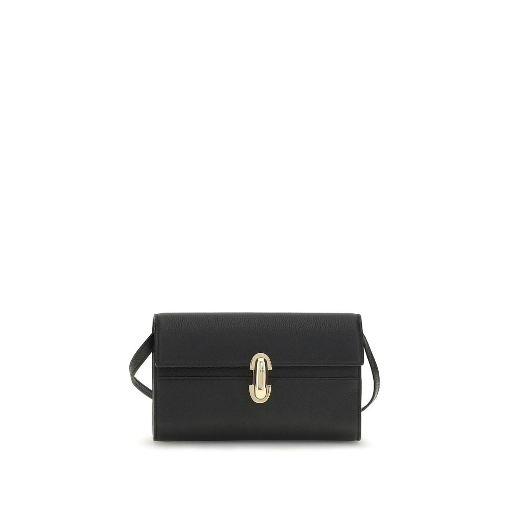 Savette Black Calf Leather Shoulder Bag
