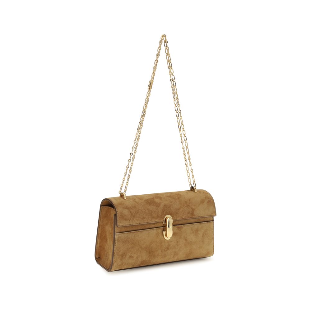 Savette Beige Calf Leather Shoulder Bag