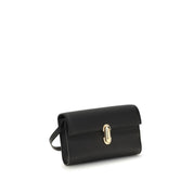 Savette Black Calf Leather Shoulder Bag