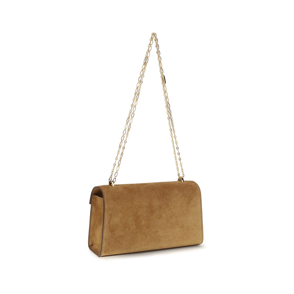 Savette Beige Calf Leather Shoulder Bag