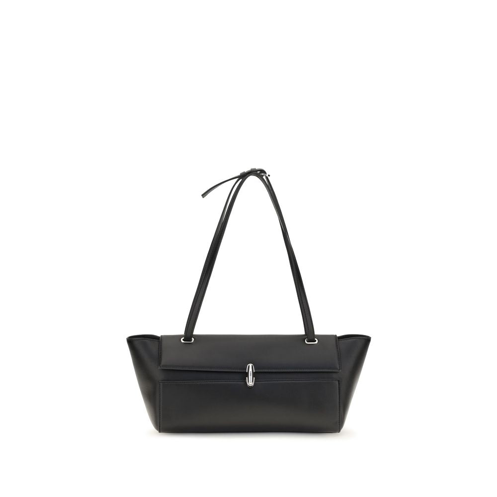 Savette Black Calf Leather Shoulder Bag