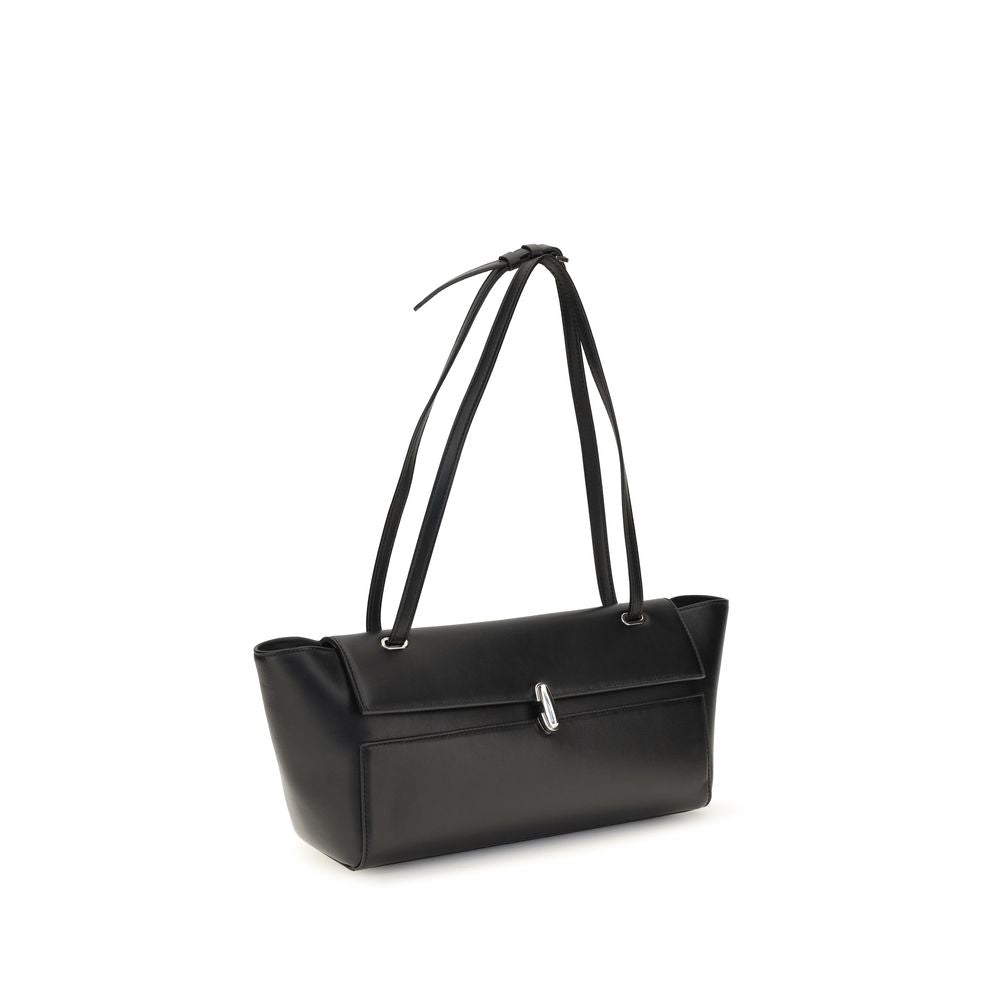 Savette Black Calf Leather Shoulder Bag
