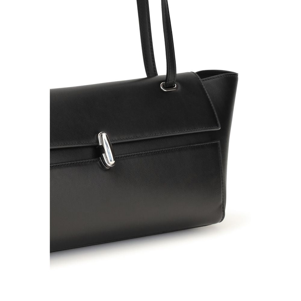 Savette Black Calf Leather Shoulder Bag