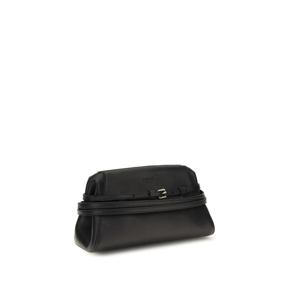 Moschino Black Goatskin Clutch