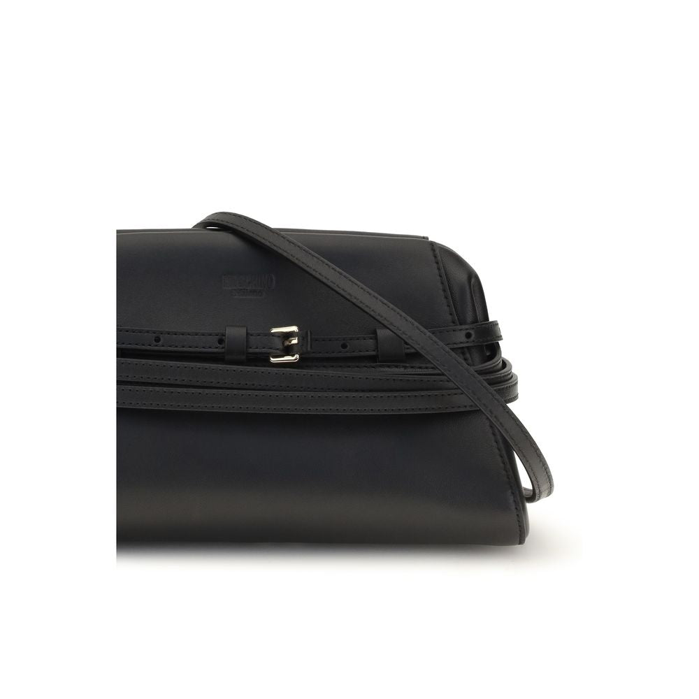 Moschino Black Goatskin Clutch