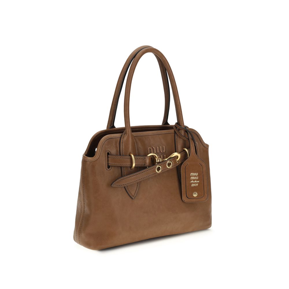 Miu Miu Brown Lamb Leather Handbag