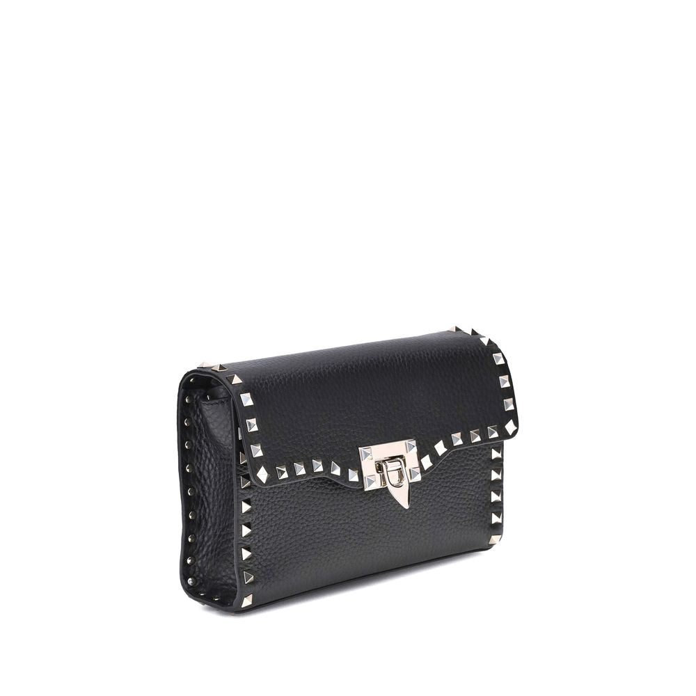 Valentino Garavani Black Calf Leather Shoulder Bag