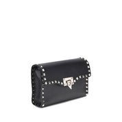 Valentino Garavani Black Calf Leather Shoulder Bag