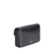 Valentino Garavani Black Calf Leather Shoulder Bag