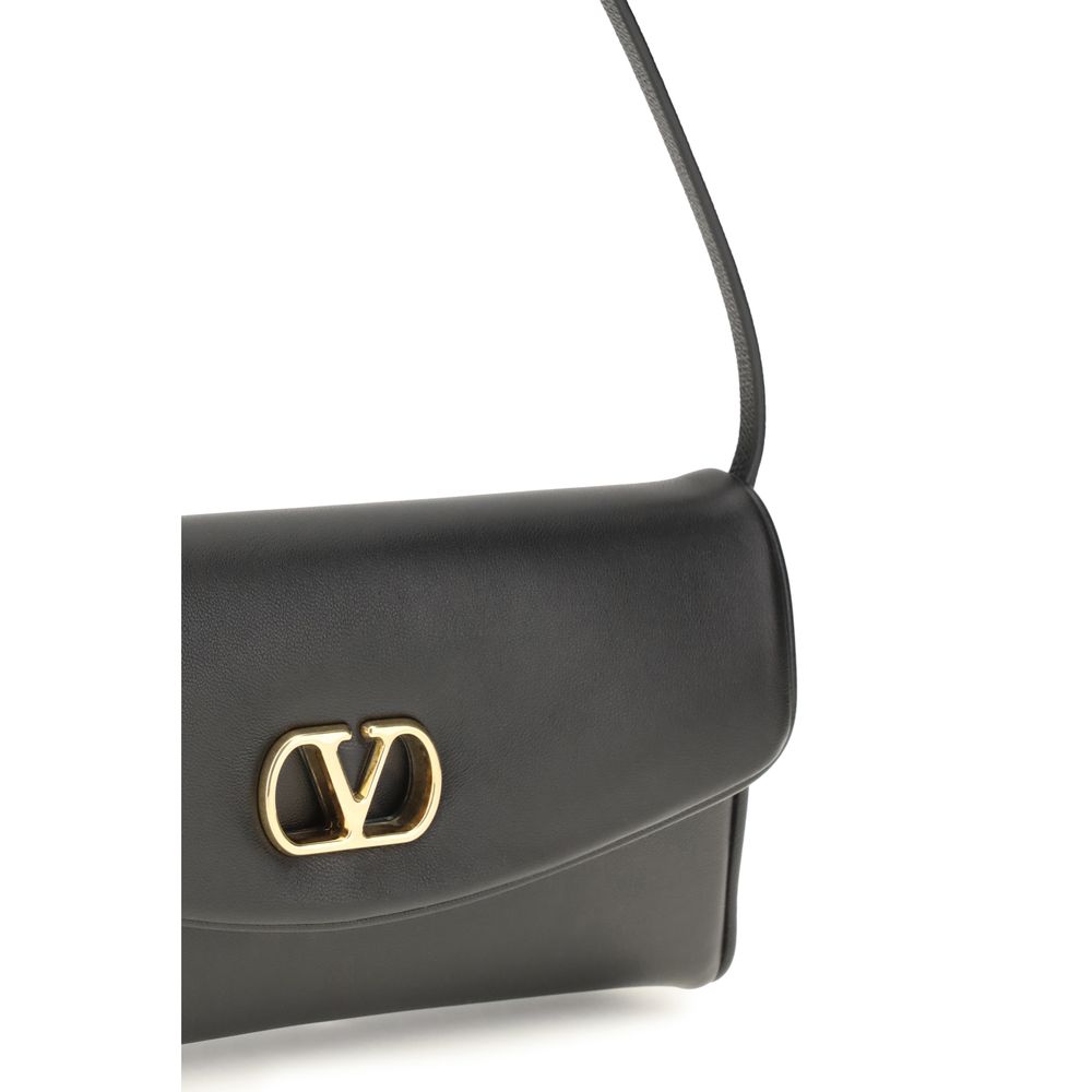 Valentino Garavani Brown Calf Leather Shoulder Bag