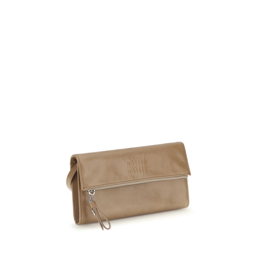 Miu Miu Beige Plånbok i Kalvskinn