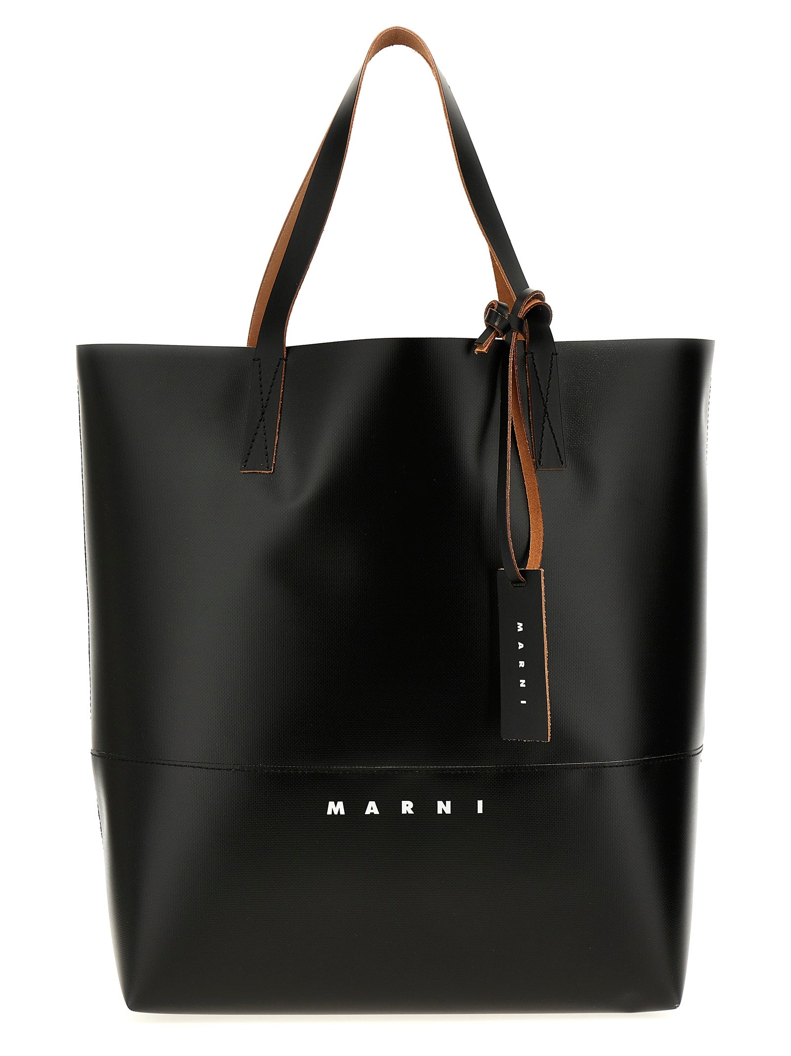 Marni Black Polyurethane Tote Bag