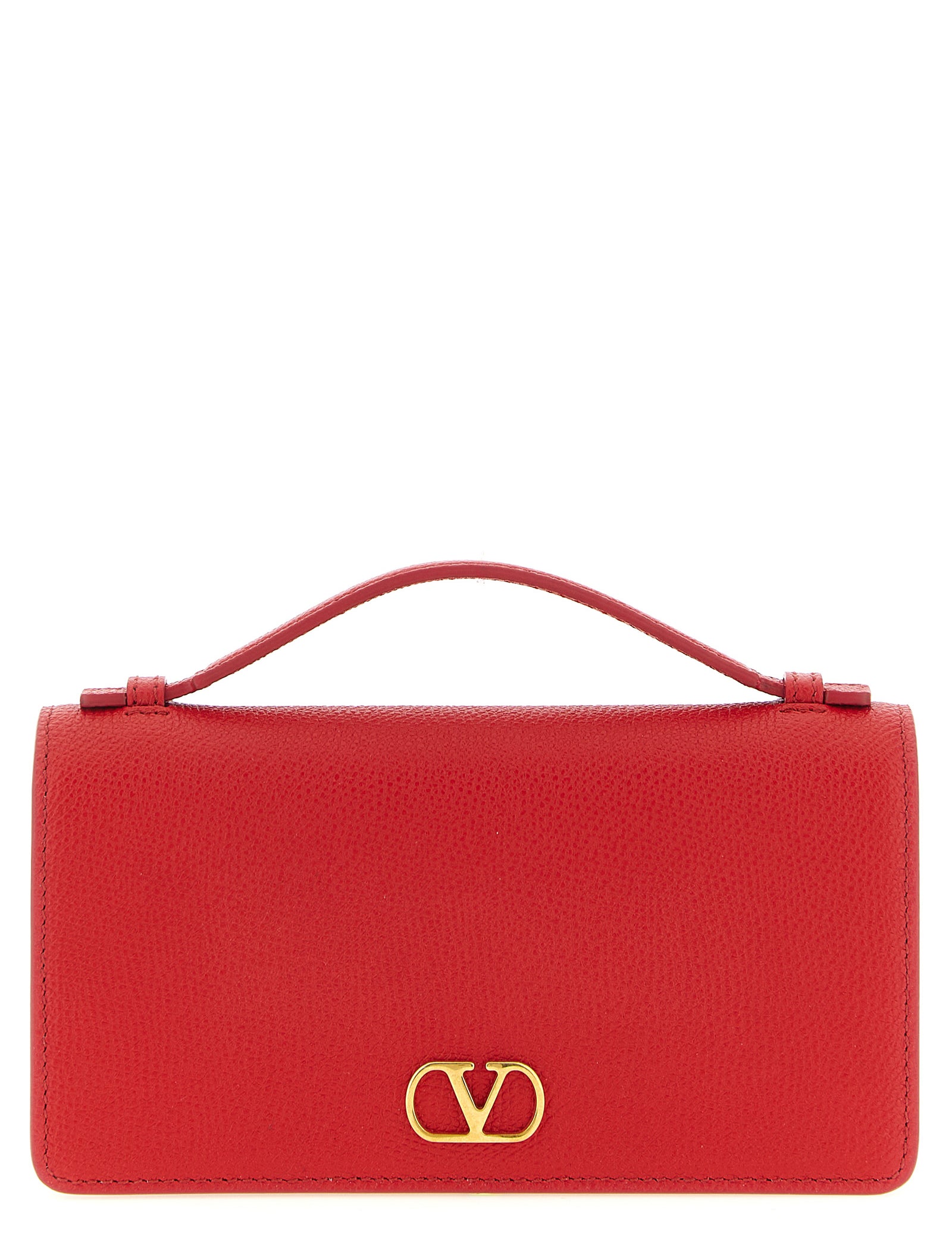 Valentino Garavani Red Calfskin Wallet on Chain