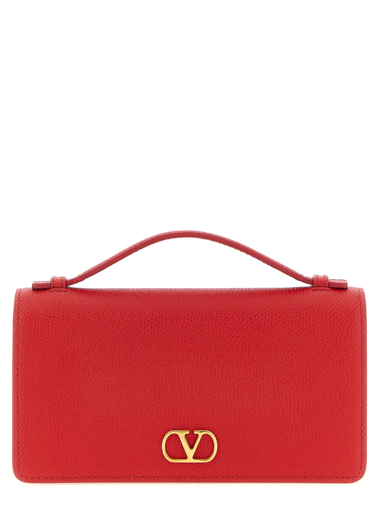 Valentino Garavani Red Calfskin Wallet on Chain