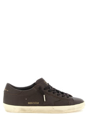 Golden Goose Dark Brown Cow Leather Low Top Sneakers