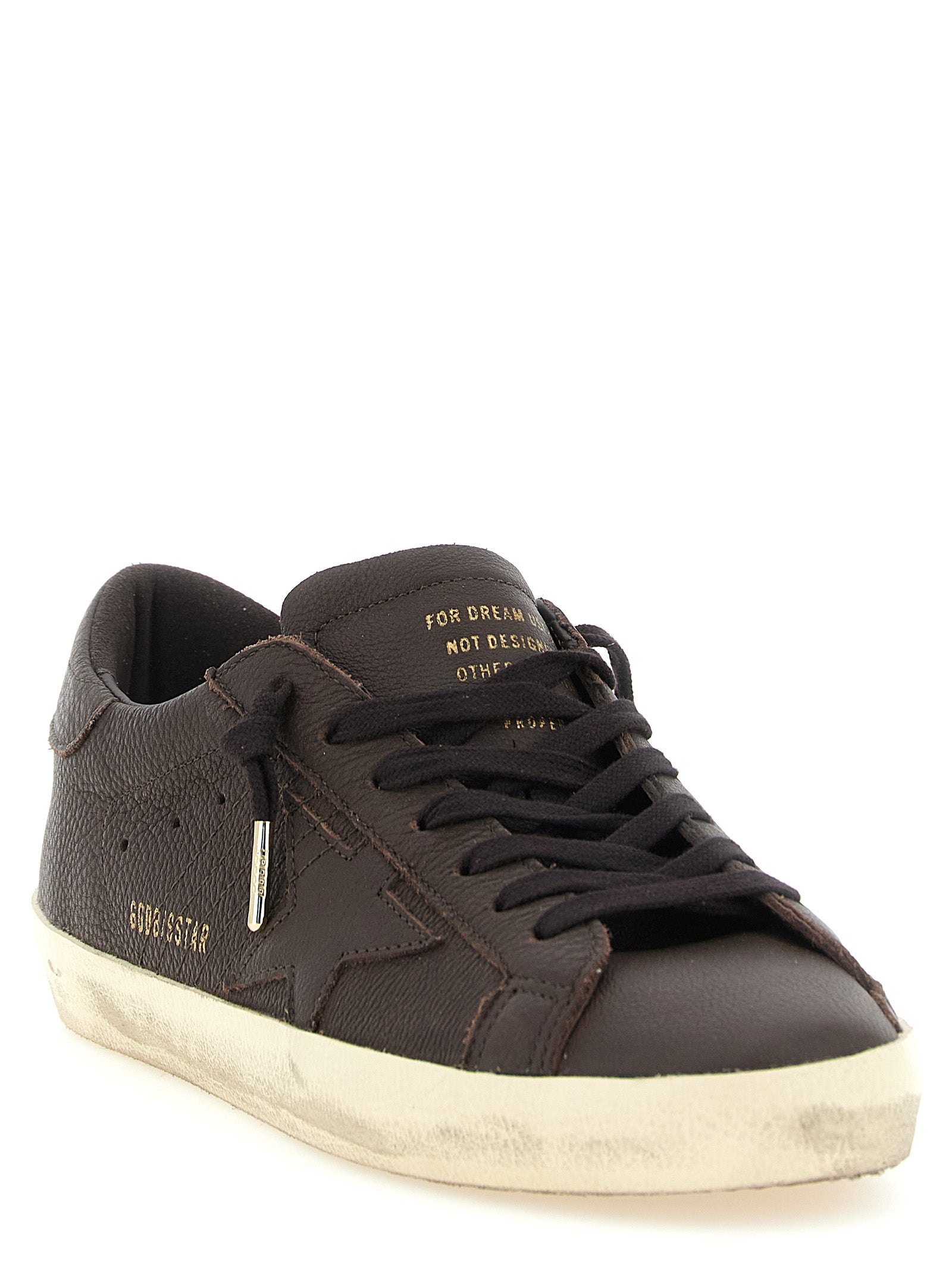 Golden Goose Dark Brown Cow Leather Low Top Sneakers