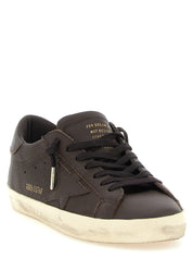 Golden Goose Dark Brown Cow Leather Low Top Sneakers