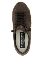 Golden Goose Dark Brown Cow Leather Low Top Sneakers