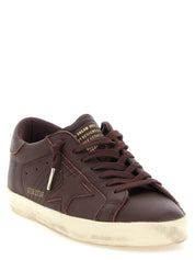Golden Goose Bordeaux Cow Leather Low Top Sneakers