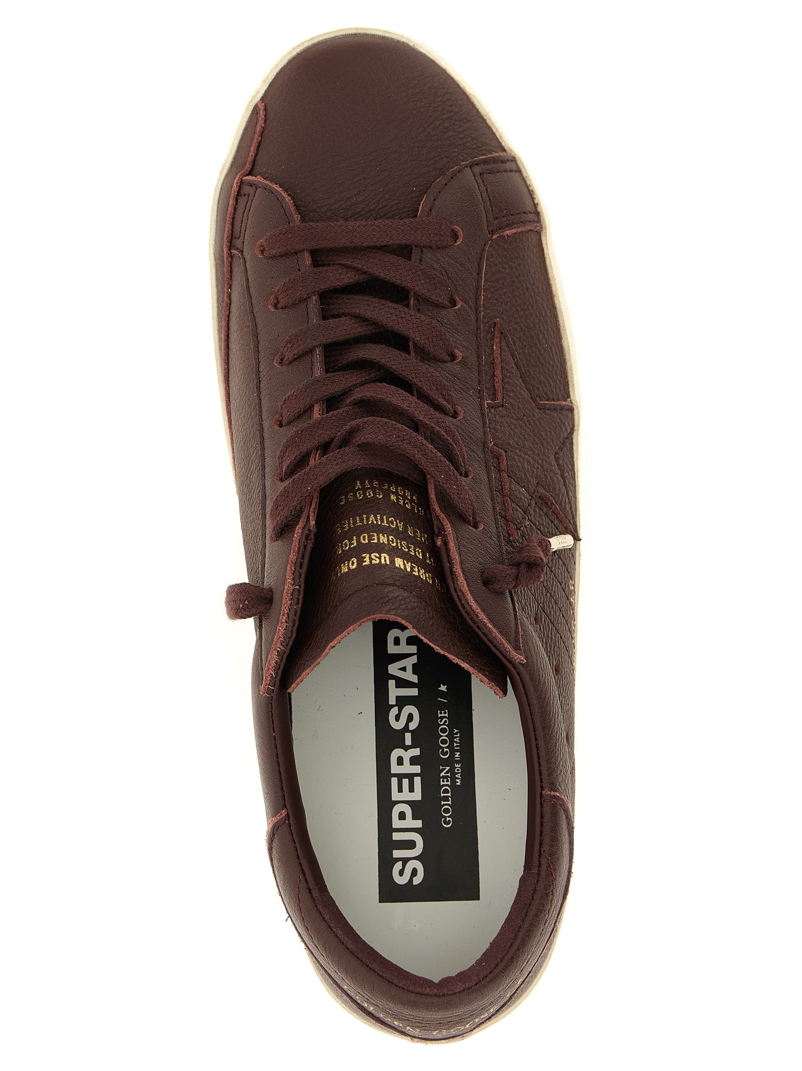 Golden Goose Bordeaux Cow Leather Low Top Sneakers