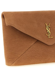 Saint Laurent Beige Lamb Leather Clutch Bag