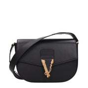 Versace Black Leather Crossbody Bags