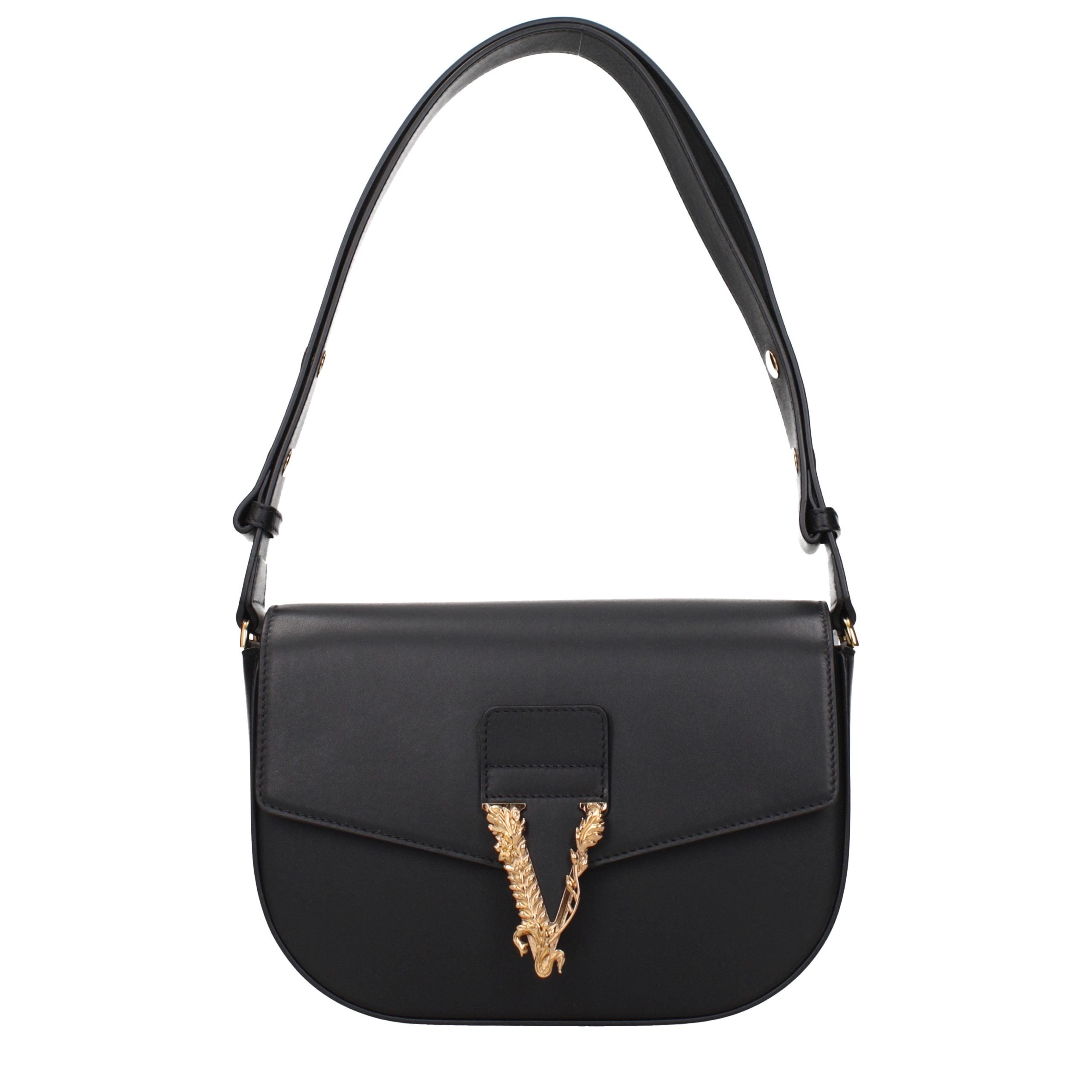 Versace Black Leather Crossbody Bags