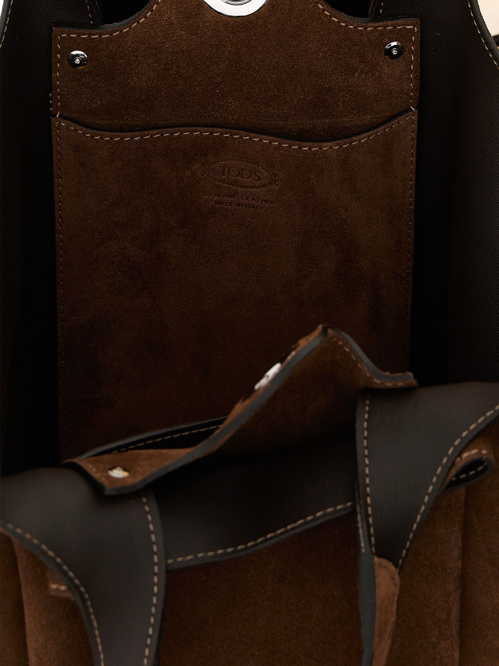 Tod's Brown Calfskin Bucket Bag