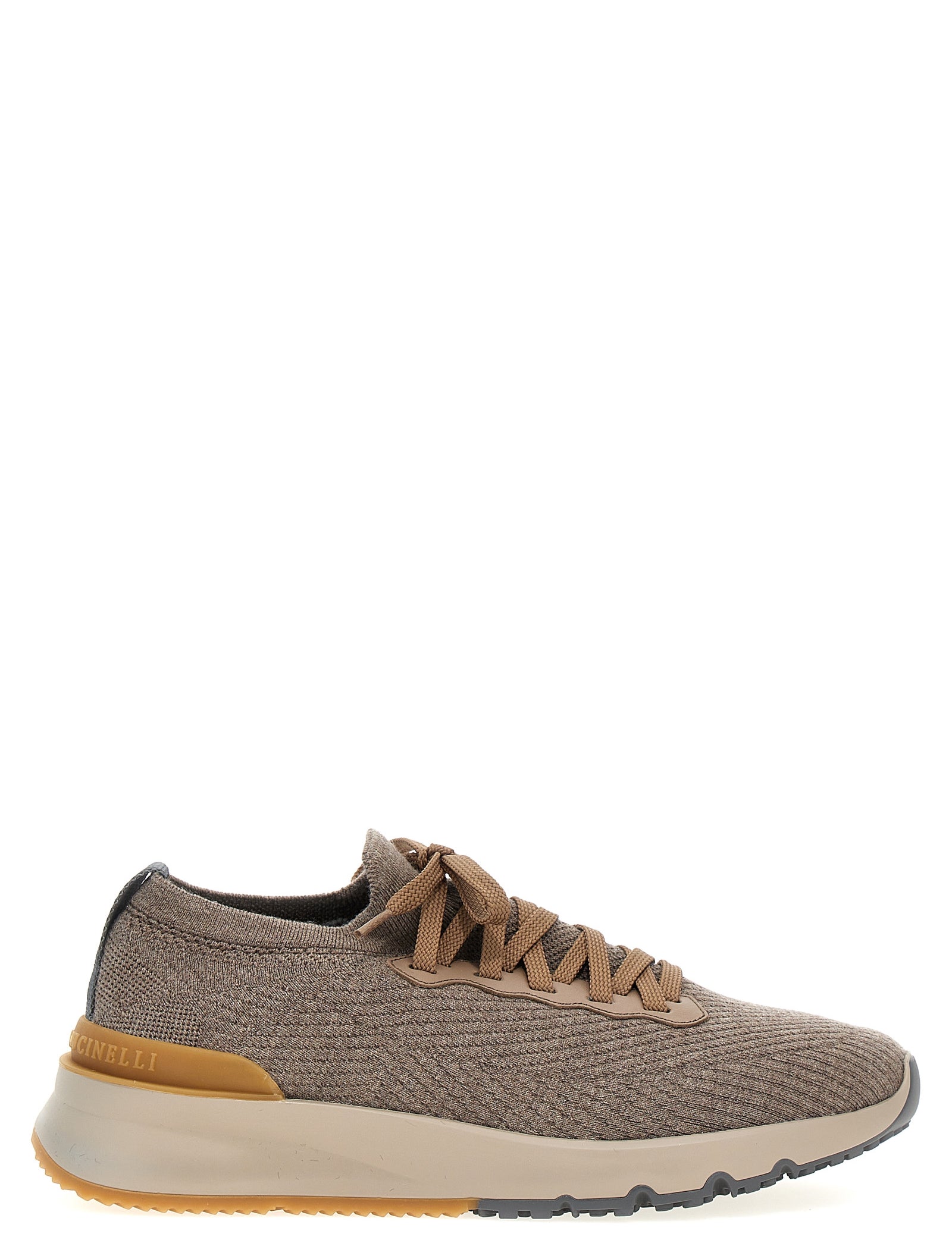 Brunello Cucinelli Gray Wool Low Top Sneakers