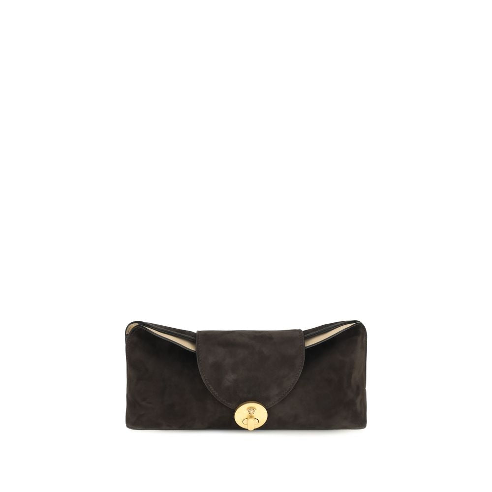 Versace Brown Suede Shoulder Bag