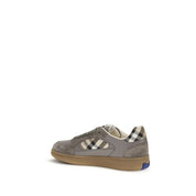 Burberry Gray Calf Leather Low Top Sneakers