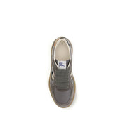 Burberry Gray Calf Leather Low Top Sneakers