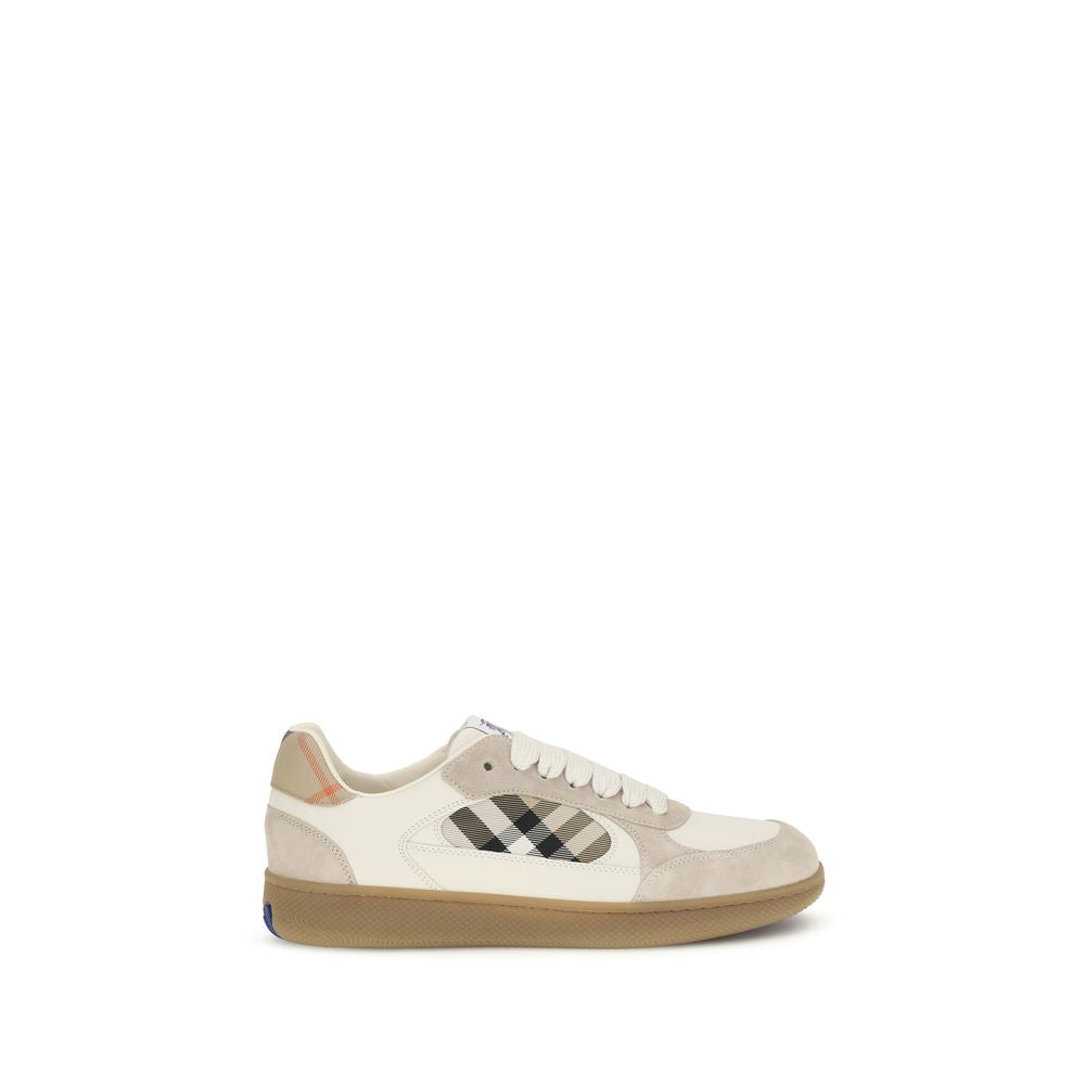 Burberry Beige Calf Leather Low Top Sneakers