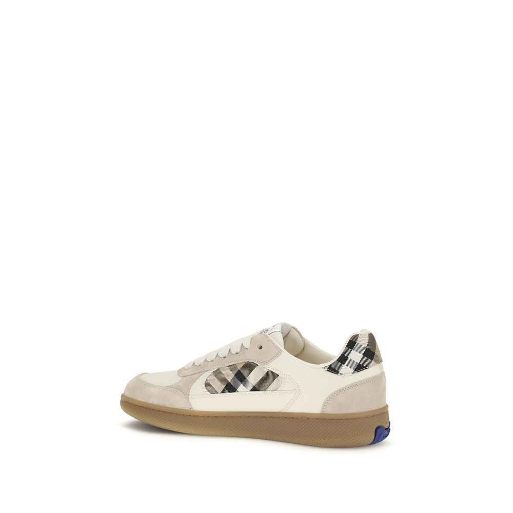 Burberry Beige Calf Leather Low Top Sneakers