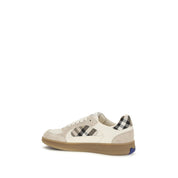 Burberry Beige Calf Leather Low Top Sneakers