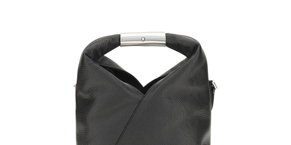 MM6 Maison Margiela Black Calf Leather Shoulder Bag