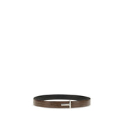 Tom Ford Brown Calf Leather Reversible T Icon Belt